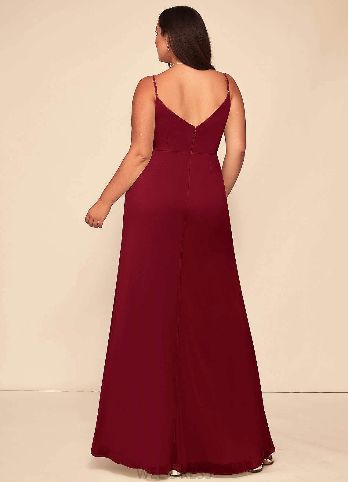 Chaya Straps Sleeveless Floor Length Natural Waist A-Line/Princess Bridesmaid Dresses