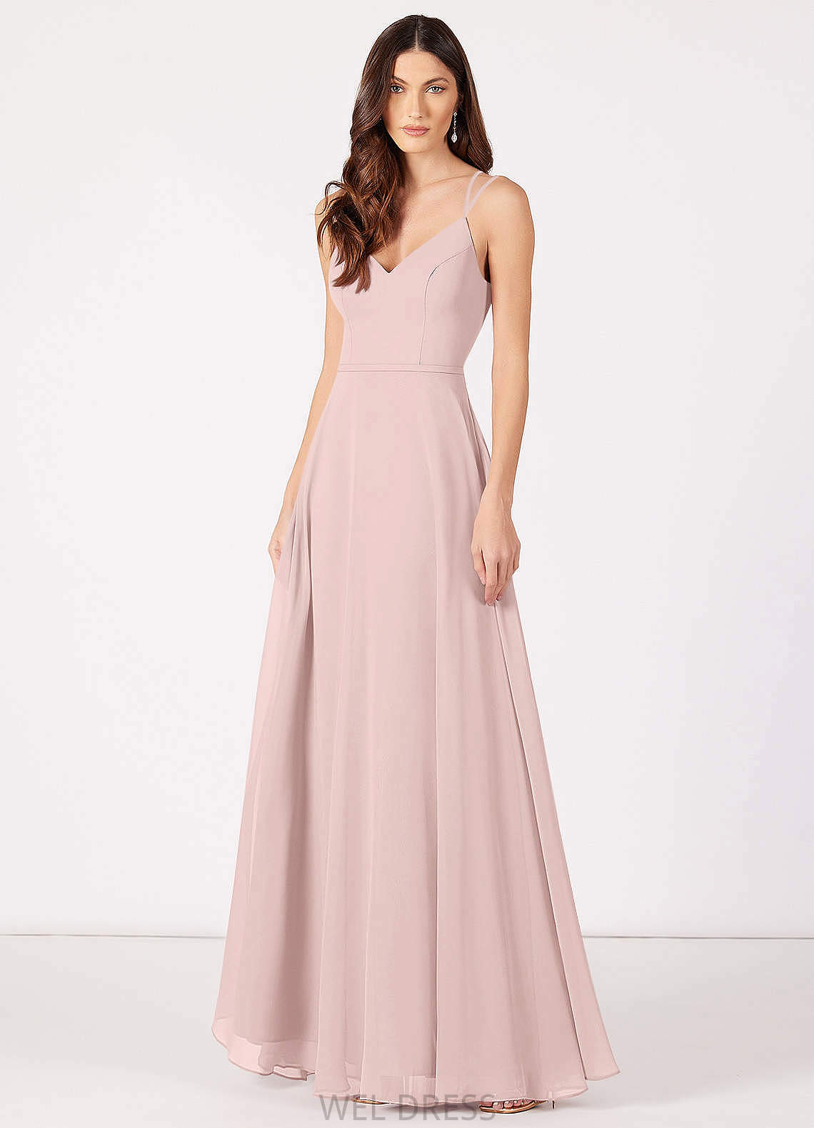 Daphne Sleeveless A-Line/Princess V-Neck Natural Waist Floor Length Bridesmaid Dresses