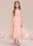 A-Line Organza With Scoop Beading Ankle-Length Junior Bridesmaid Dresses Jenna Neck Sequins