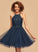 Scoop With A-Line Lace Tulle Stephanie Homecoming Homecoming Dresses Neck Sequins Dress Short/Mini