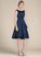 Homecoming Dresses With Satin Dress Bailey Cascading A-Line Neck Ruffles Homecoming Scoop Knee-Length
