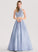 Ball-Gown/Princess Scoop Satin April Prom Dresses Beading With Neck Floor-Length Sequins