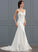 Trumpet/Mermaid With Train Wedding Crepe Court Stretch V-neck Lace Sequins Dress Wedding Dresses Belen