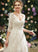 V-neck A-Line Sequins Dress Blanche Wedding Court Wedding Dresses Train With