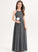 Junior Bridesmaid Dresses Selina Ruffle Floor-Length A-Line Scoop Lace Chiffon Neck With