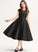 Knee-Length Neck With Pockets A-Line Alissa Scoop Satin Junior Bridesmaid Dresses Lace