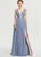 Prom Dresses Kaylah Tulle Front Floor-Length With Split Sequins V-neck A-Line