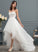 Bow(s) Cristal Wedding Dresses Asymmetrical Sweetheart With Beading Sequins Tulle Wedding Dress A-Line