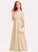 Ruffles With Junior Bridesmaid Dresses Floor-Length Kayden Cascading Off-the-Shoulder Chiffon A-Line