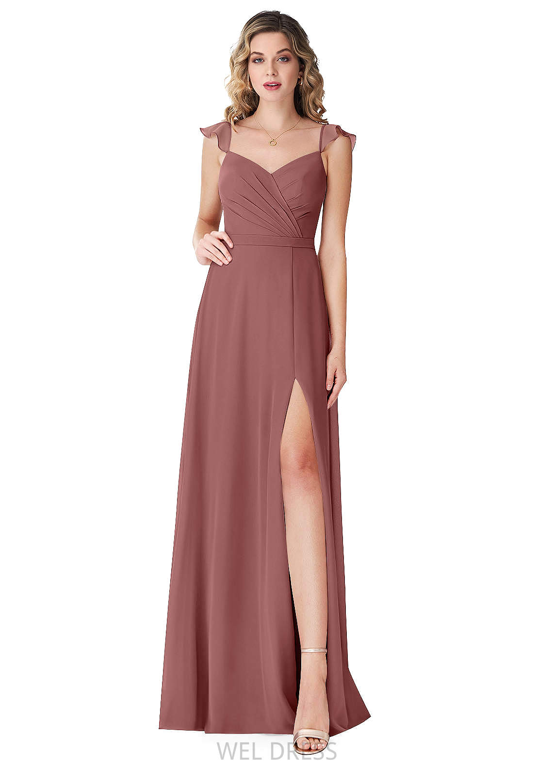 Daisy Natural Waist Sleeveless Trumpet/Mermaid Spaghetti Staps Floor Length Bridesmaid Dresses