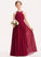 Scoop With Neck Ruffle Kendal Bow(s) Chiffon Floor-Length Junior Bridesmaid Dresses A-Line Beading
