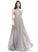 Mila Front Pleated With A-Line Floor-Length Chiffon Prom Dresses Halter Split