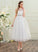 Sequins Scoop Tulle Neck Dress Gianna Wedding Dresses Tea-Length Beading With Wedding Ball-Gown/Princess