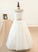 With Ball-Gown/Princess Tulle Scoop Beading Neck Sash Ariel Junior Bridesmaid Dresses Bow(s) Floor-Length