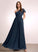 Fabric One-Shoulder Neckline Floor-Length Ruffle Length Embellishment A-Line Silhouette Eliana Straps A-Line/Princess