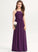 Neckline Chiffon Annalise Lace Floor-Length Square Bow(s) Junior Bridesmaid Dresses With A-Line