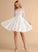 Wedding Dresses Scoop Neck Dress Ball-Gown/Princess Knee-Length Satin Lace Wedding Isabelle