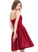 Kaia A-Line Knee-Length V-neck Prom Dresses Satin