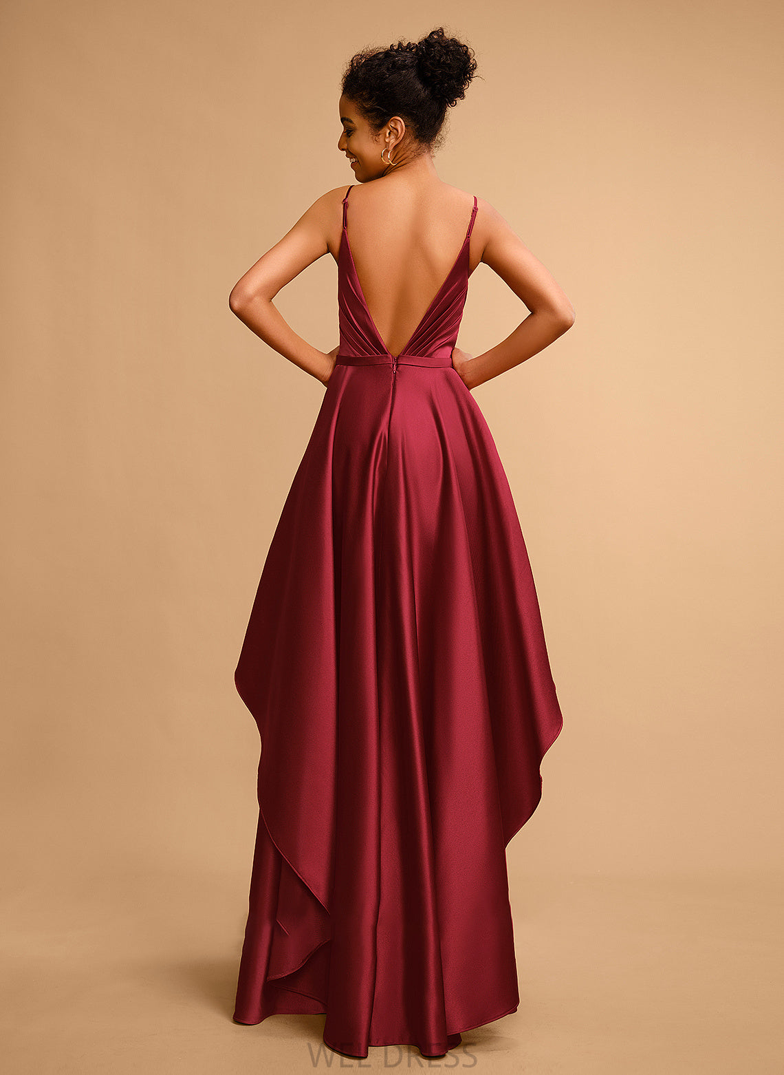 Prom Dresses V-neck Adeline Satin Ball-Gown/Princess Floor-Length
