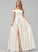 With Ball-Gown/Princess Ciara Split Pockets Floor-Length Dress Wedding Dresses Wedding Off-the-Shoulder Front Satin