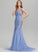 Train Square Sequins Neckline Prom Dresses Sweep Haylee Tulle Trumpet/Mermaid With