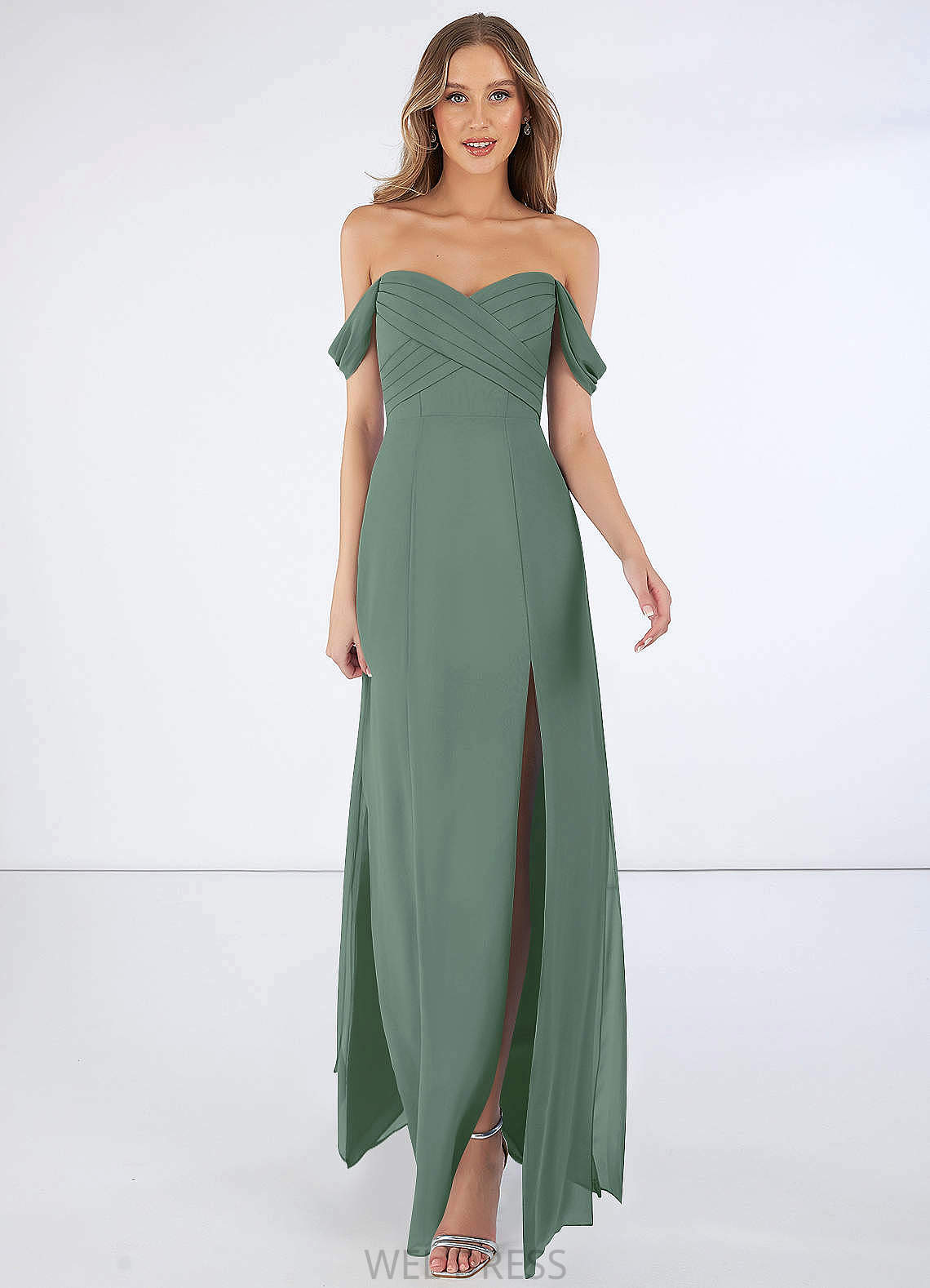 Kiara Floor Length A-Line/Princess Sleeveless Natural Waist Scoop Bridesmaid Dresses