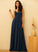 Floor-Length Ruffle Prom Dresses With V-neck Chiffon Amiyah A-Line