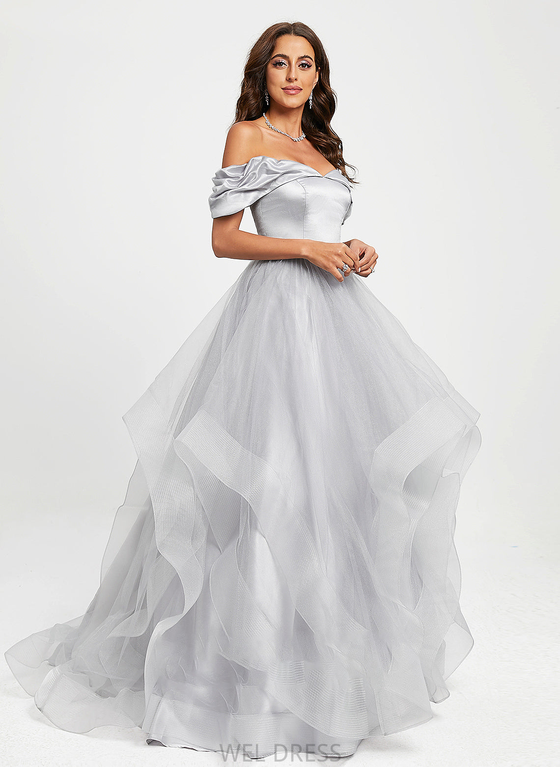 Prom Dresses Esther Off-the-Shoulder Ball-Gown/Princess Sweep Tulle Train