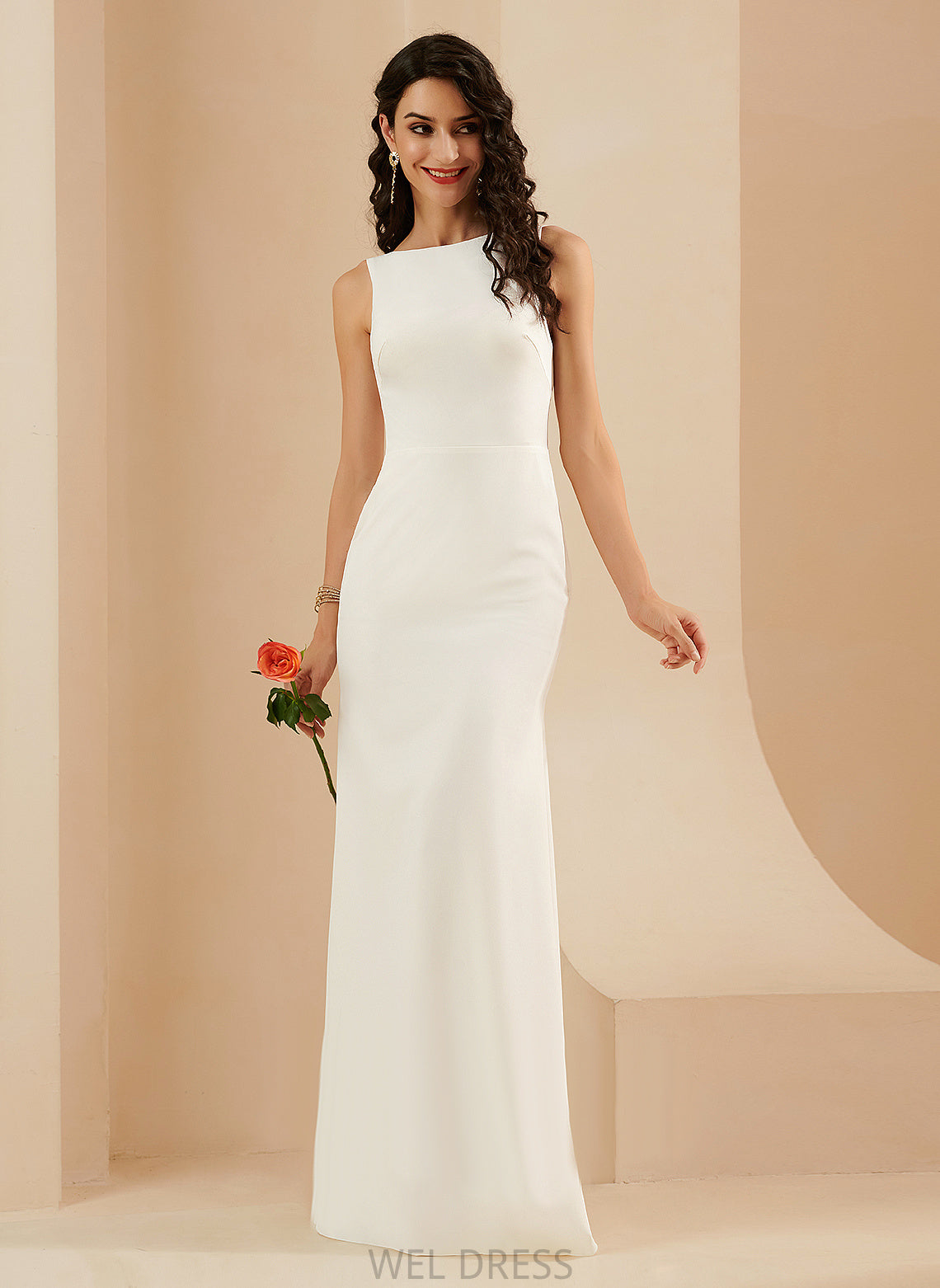 Floor-Length Wedding Dresses Trumpet/Mermaid Dress Crepe Stretch Wedding Kara