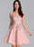With Off-the-Shoulder Tulle Sequins Prom Dresses A-Line Beading Short/Mini Eva