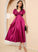 A-Line Tea-Length V-neck Kathy Prom Dresses