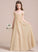Ruffle Laurel A-Line With Junior Bridesmaid Dresses Off-the-Shoulder Chiffon Floor-Length