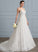 With Wedding Sweep Dress Ruffle Cheryl A-Line Sweetheart Wedding Dresses Train Lace