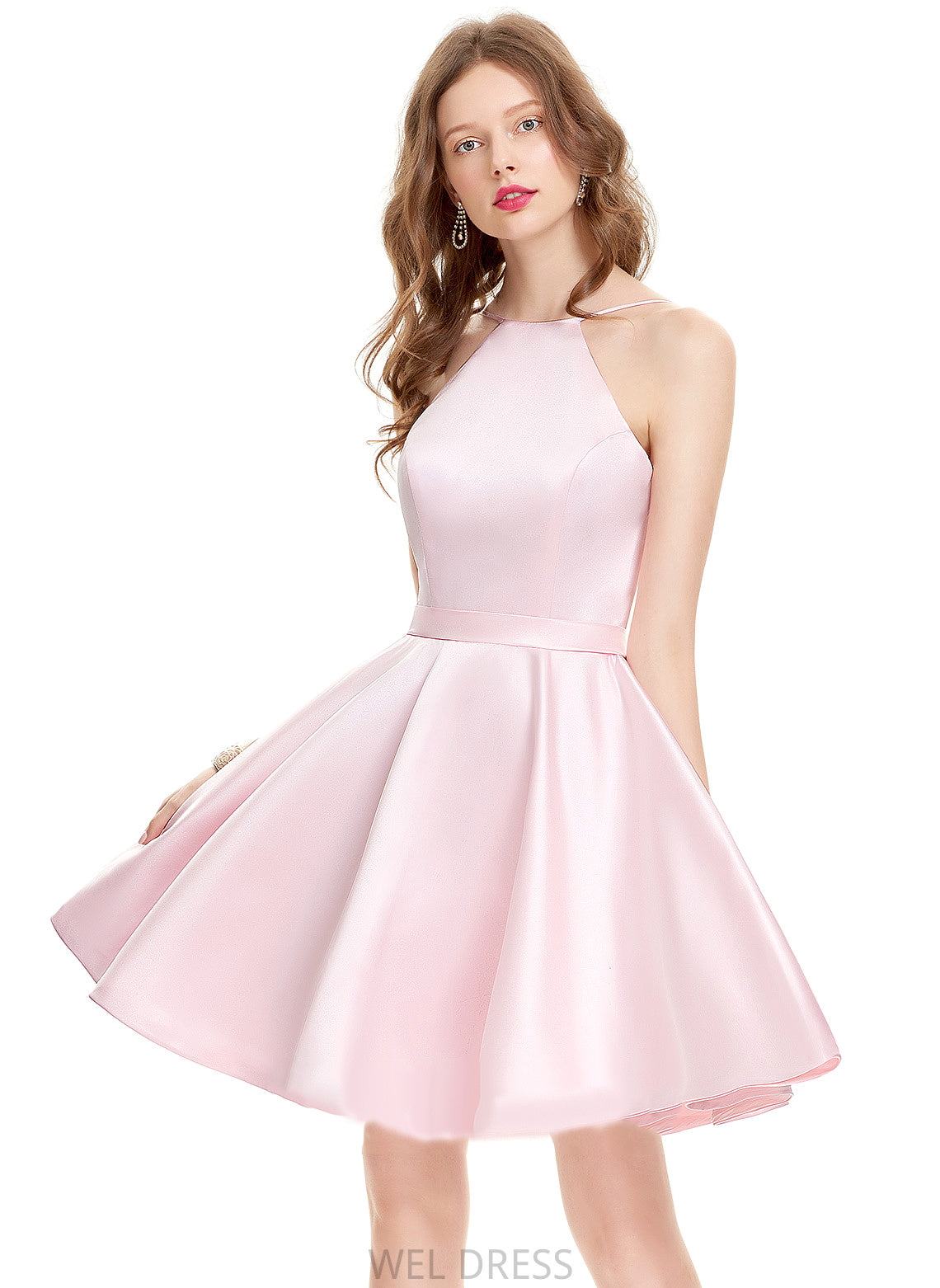 Neck A-Line Scoop Satin Homecoming Dresses Homecoming Dress Chanel Short/Mini