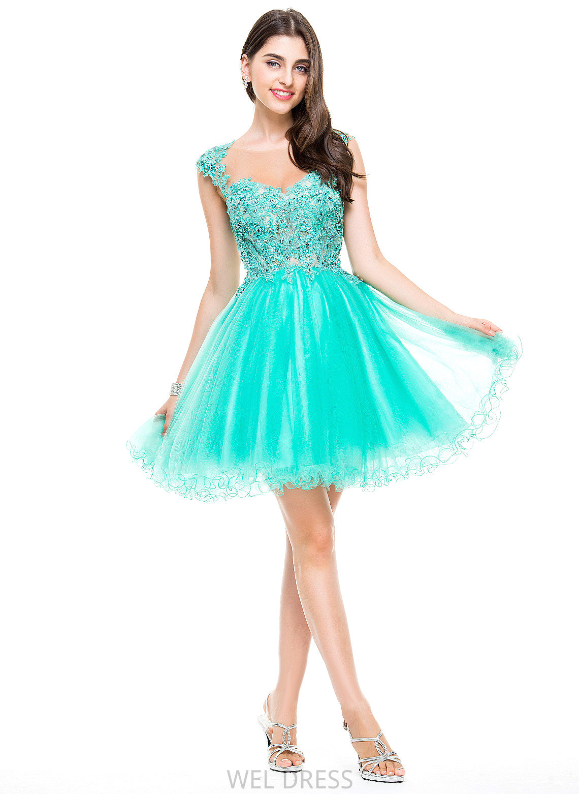 With Dress Appliques Mylie Tulle A-Line Short/Mini Lace Homecoming Homecoming Dresses Sweetheart Beading Sequins