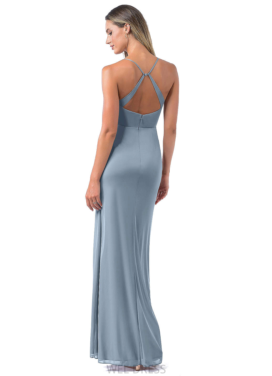 Elaine Natural Waist A-Line/Princess Spaghetti Staps Floor Length Sleeveless Bridesmaid Dresses