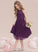 A-Line Scoop Maggie Knee-Length Junior Bridesmaid Dresses Chiffon Neck