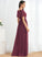 A-Line Embellishment Length Floor-Length Fabric V-neck Silhouette SplitFront Neckline Annabel A-Line/Princess V-Neck