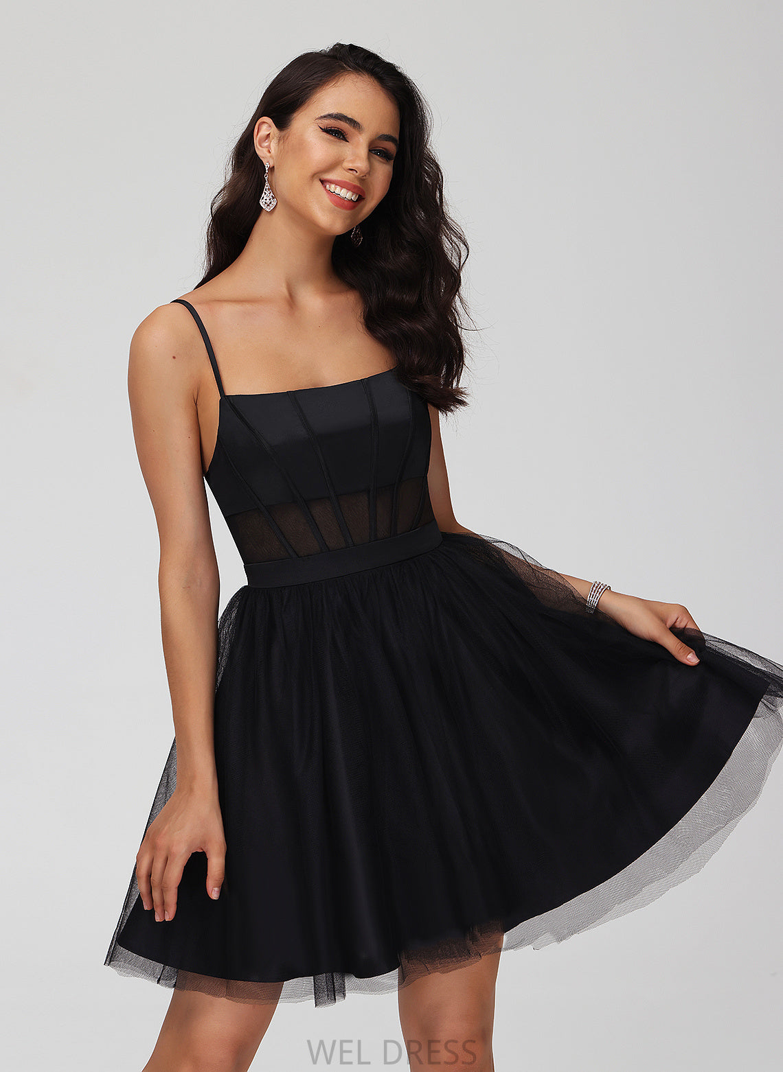 Short/Mini A-Line Anabella Homecoming Neckline Homecoming Dresses Square Dress Tulle
