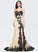 Sweep Train Sequins Prom Dresses Lace Split Logan With Trumpet/Mermaid Sweetheart Front