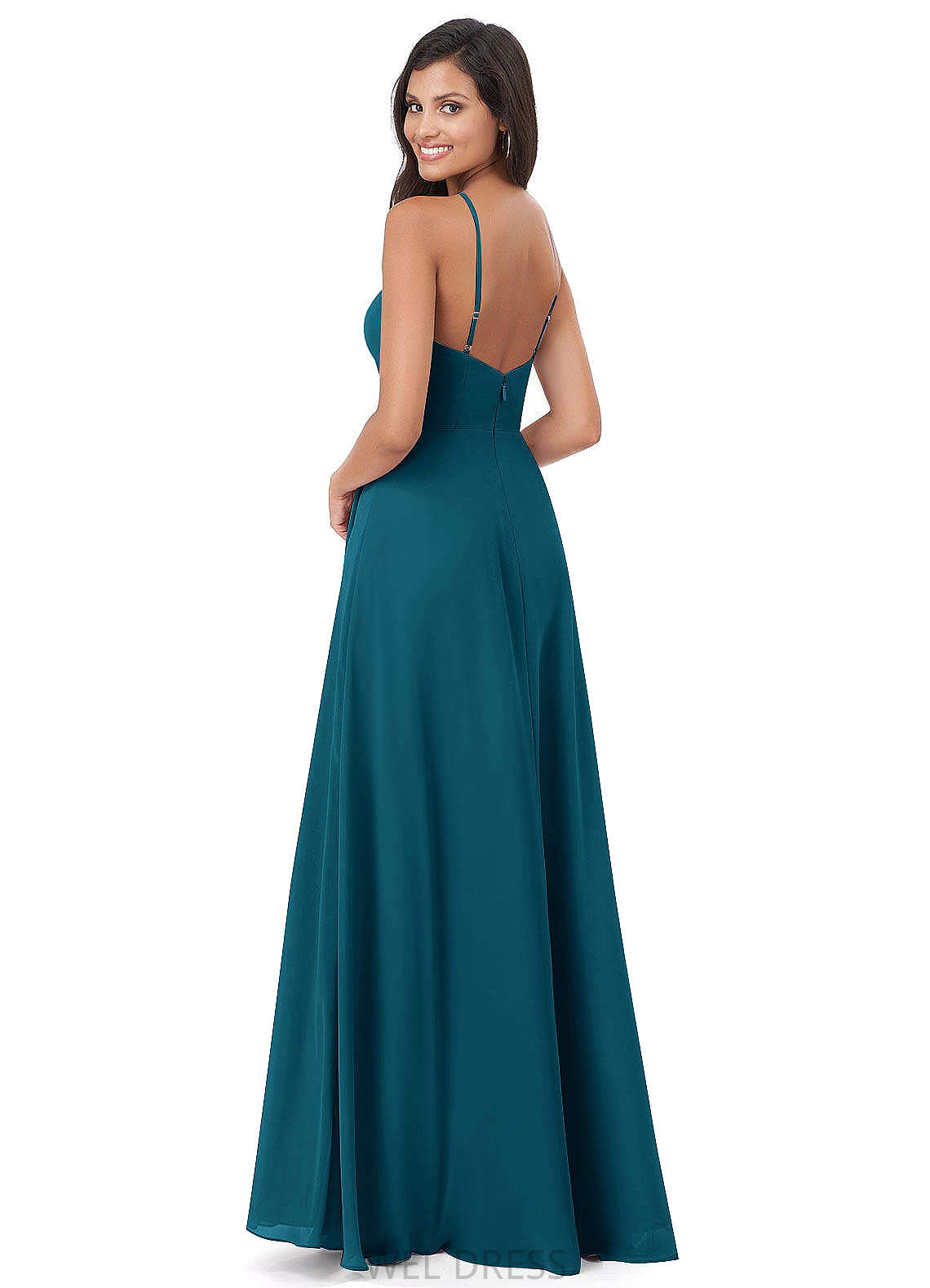 Ariel Scoop Sleeveless A-Line/Princess Natural Waist Floor Length Bridesmaid Dresses