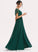 Silhouette V-neck SplitFront Embellishment Lace Fabric Length Neckline Floor-Length A-Line Milagros Trumpet/Mermaid