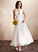 Clarissa Ruffle Halter Chiffon Bow(s) Ankle-Length Wedding Wedding Dresses With A-Line Dress
