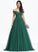 Train Prom Dresses Ball-Gown/Princess Tulle With Sweep Yuliana V-neck Lace