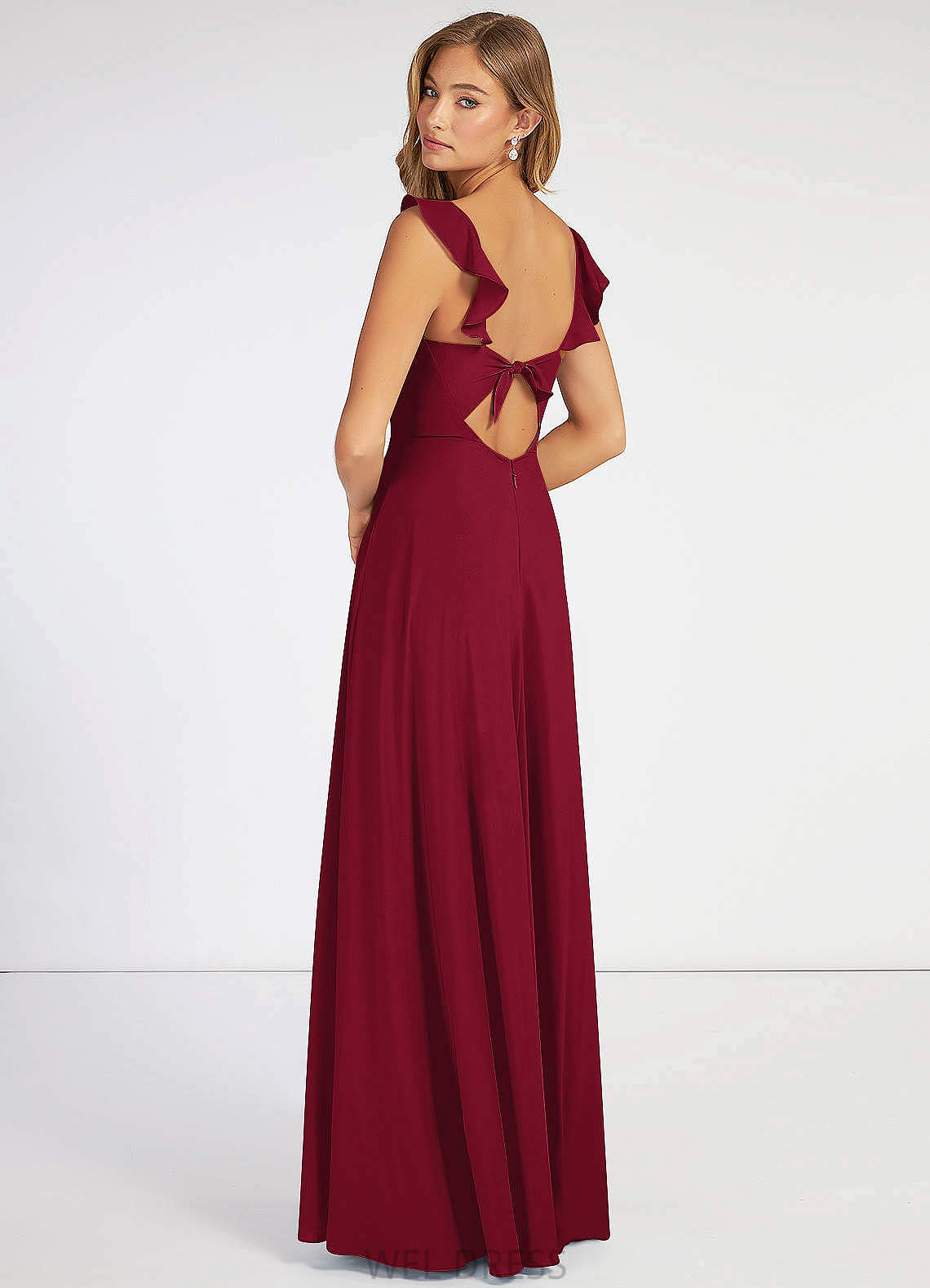 Jaylene Natural Waist Sleeveless Scoop Floor Length A-Line/Princess Bridesmaid Dresses