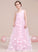 Floor-Length With Mercedes A-Line Flower(s) Junior Bridesmaid Dresses Tulle One-Shoulder Ruffle