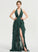 V-neck Alexia Chiffon Ball-Gown/Princess Cascading With Floor-Length Ruffles Front Prom Dresses Halter Split