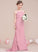 Neckline Akira Junior Bridesmaid Dresses Chiffon Square Ruffles Train Sweep Cascading With Trumpet/Mermaid