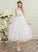 Sequins Scoop Tulle Neck Dress Gianna Wedding Dresses Tea-Length Beading With Wedding Ball-Gown/Princess