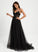 Ball-Gown/Princess Sweep V-neck With Addison Prom Dresses Tulle Train Pleated